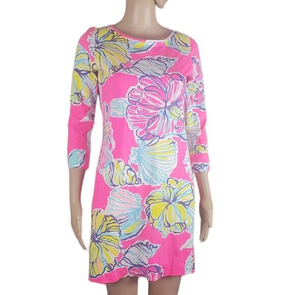 Lilly Pulitzer Marlowe Swept By the Tide Pink Tropical Dress - Picture 2 of 6